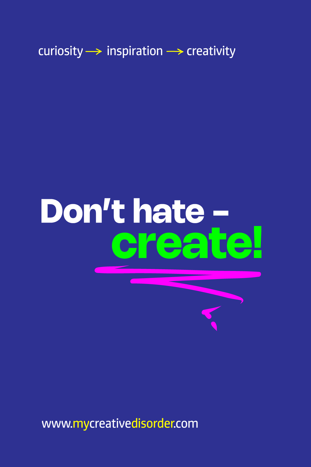 Don’t hate – create!